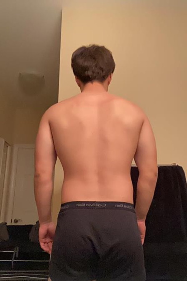 Herman before, from the back